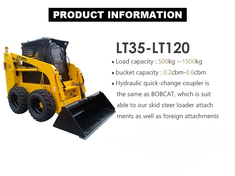 Hot Sale 500kg 1500kgs 75HP China Skid Steer Loader Mini with Factory Price